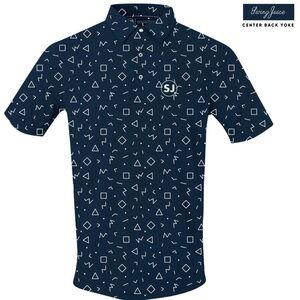 NWT SIZE L Geometric Navy Polo Shirt